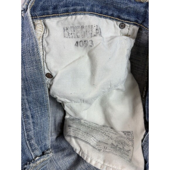 Levis 501 Jeans 34x27 Blue Button Fly Regular Fit Straight Leg Light Tag 34x30 - Picture 12 of 15